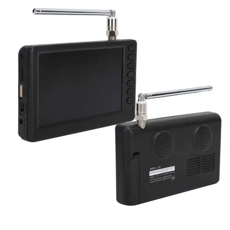 Portable TV LEADSTAR 5 Inch Digital Television Portable Digital TV Car Camping Kitchen UK Plug 110-220V Singapore Malaysia