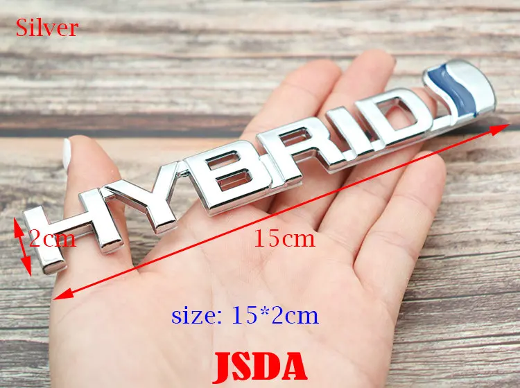 Silver HYBRID Горячая Распродажа, гибридный 3D металлический Автомобильный логотип, боковой значок, креативное украшение, эмблема на задний багажник, наклейки, Стайлинг - Название цвета: Silver HYBRID