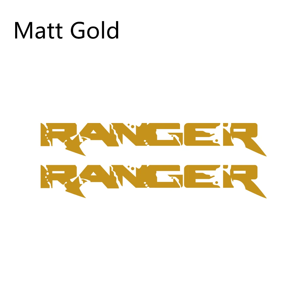 2 шт. виниловая пленка Авто спортивный стиль наклейки автомобильные боковые наклейки украшение багажника автомобильные аксессуары для Ford Ranger - Название цвета: Matt Gold