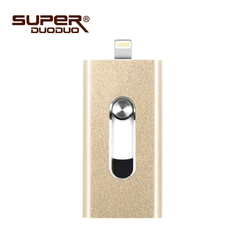 OTG USB флеш-накопитель Usb 3,0 флеш-накопитель для iPhone/iPAD/Android смартфонов/планшетов/ПК 8 ГБ 16 ГБ 32 ГБ 64 Гб 128 ГБ флешка - Цвет: champagne