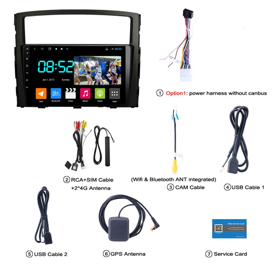 Android 8,1 автомобильный DVD 1din мультимедийная система Navi для mitsubishi Pajero 2006-2011 Автомобильный gps навигатор головное устройство BT SWC wifi - Цвет: 8 Cores no Canbus