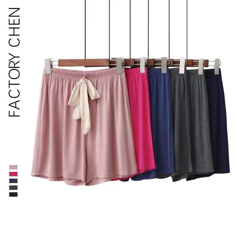 

Ultra-low-cost modal contrast sleep pants female summer comfortable thin shorts simple bow three-point home pants