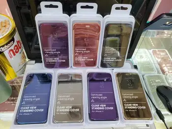 

50pcs/lot Clear View Flip Cover Mirror Stand Case for OPPO A3 A5 A9 2020 Realme 5 Pro Reno 2Z F realm X2 pro