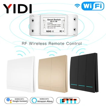 

RF433 Wifi Wireless Remote Control Smart Switch,Wall Panel Transmitter ,Smart Life/Tuya APP ,Works with Alexa Google Home.
