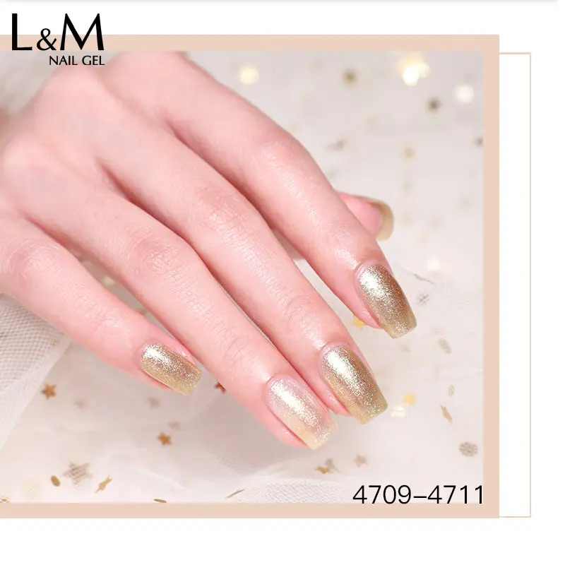 3pcs/lot Starlight glitter shining Brilliant gold and silver nail gel polish soak off UV/LED beauty gel nail polish long lasting
