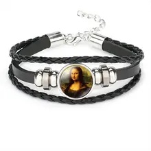 Кожаные браслеты с рисунком знаменитого мира Звездная ночь браслеты с подсолнухами Прямая поставка