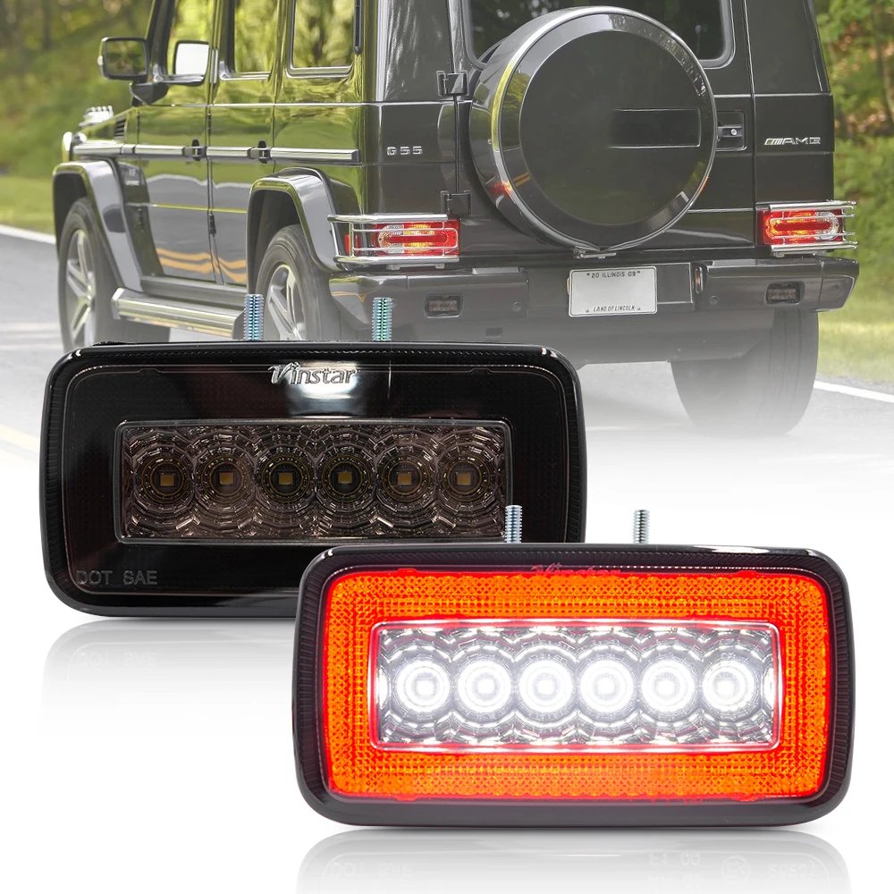

2PCS LED Rear Bumper Red Fog Light White Backup Reversing Light For Benz W463 G500 G550 G63 G55 AMG 1986 1987 1988 1989 -2018