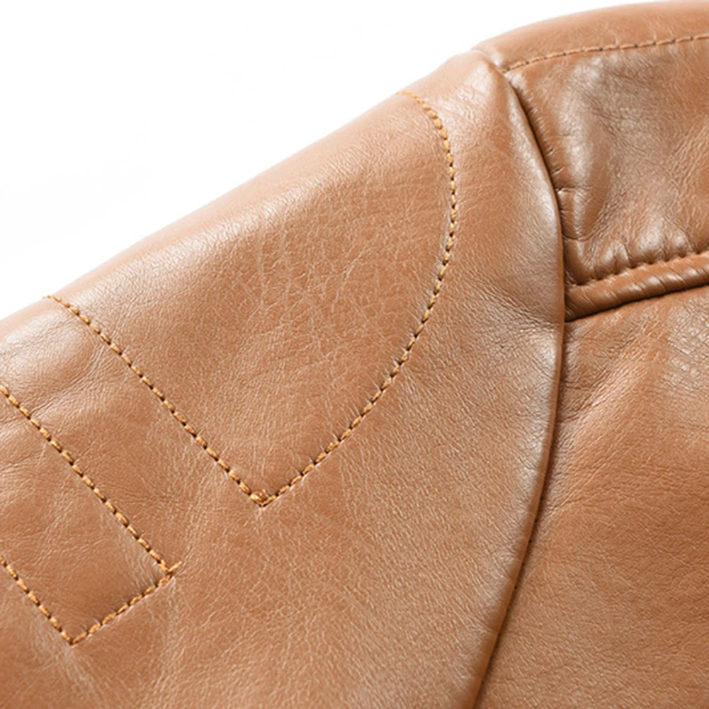 Fashion Men Jackets Faux Leather Solid Color Stand Collar bomber jackets Long Sleeve Zipper Jacket Coat Autumn chaqueta hombre