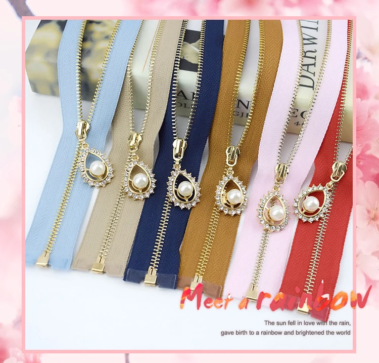 3# Metal Zipper 40cm 50cm 60cm 70CM Zipper 2/5pcs Open End Gold Teeth Zip for Sewing Bags Purse Tailor Zipper