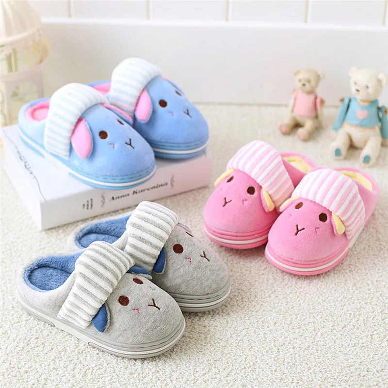 Children's plus velvet warm home shoes Toddler Baby Infant Girls Boys Winter Home Slippers Cartoon Warm Indoors Shoes #3j24 (17)
