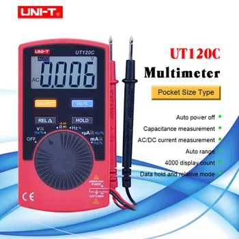 

UNI-T Mini Digital Multimeter Portable Voltmeter Tester Meter UT120C AC/DC frequency multimeter Ammeter Multitester
