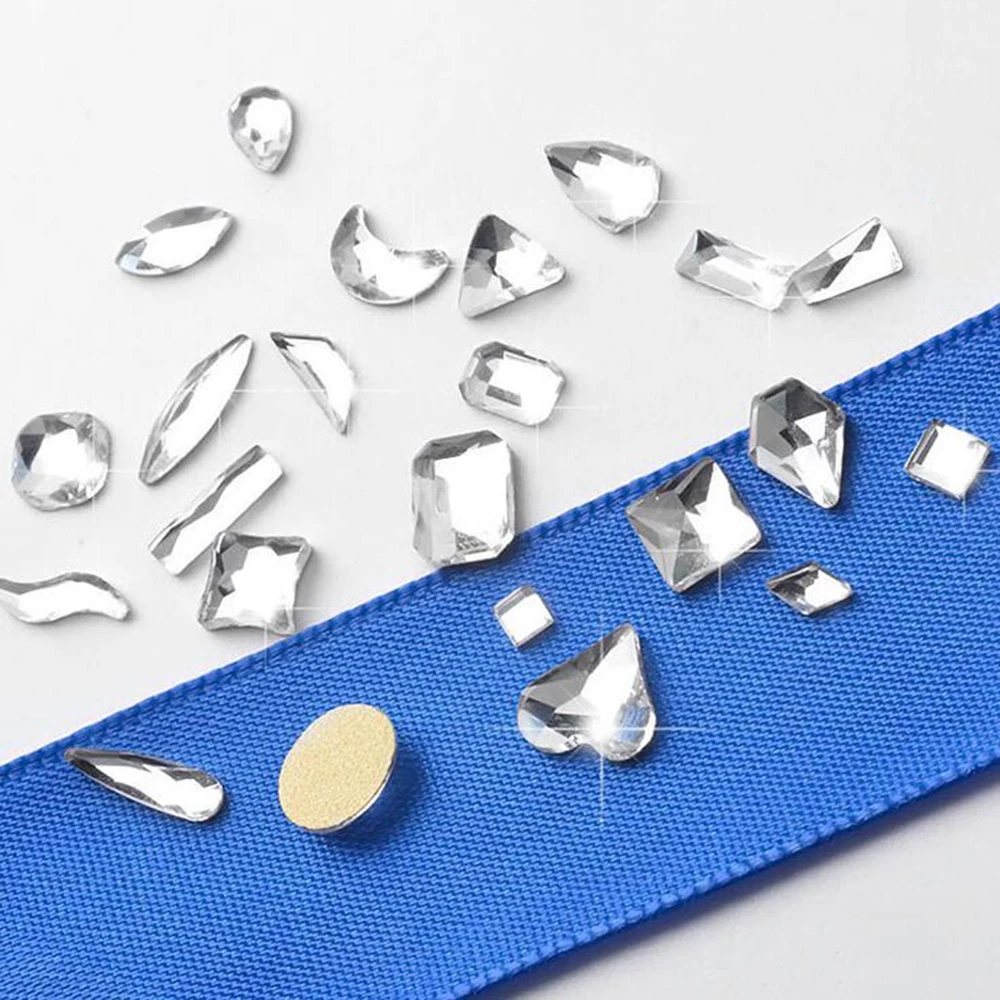 200pcs/pack Glitter Crystal AB Flat Back Non HotFix Nail art Rhinestones Beauty Shiny 3D Glass Nail Decorations Set Wholesales
