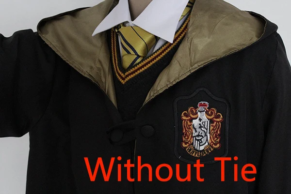Hufflepuff Robe Хогвартс Поттер халат Hufflepuff Ravenclaw Гриффиндор Слизерин Поттер костюмы накидка плащ галстук шарф Гермиона Рождественский подарок - Цвет: Hufflepuff Robe
