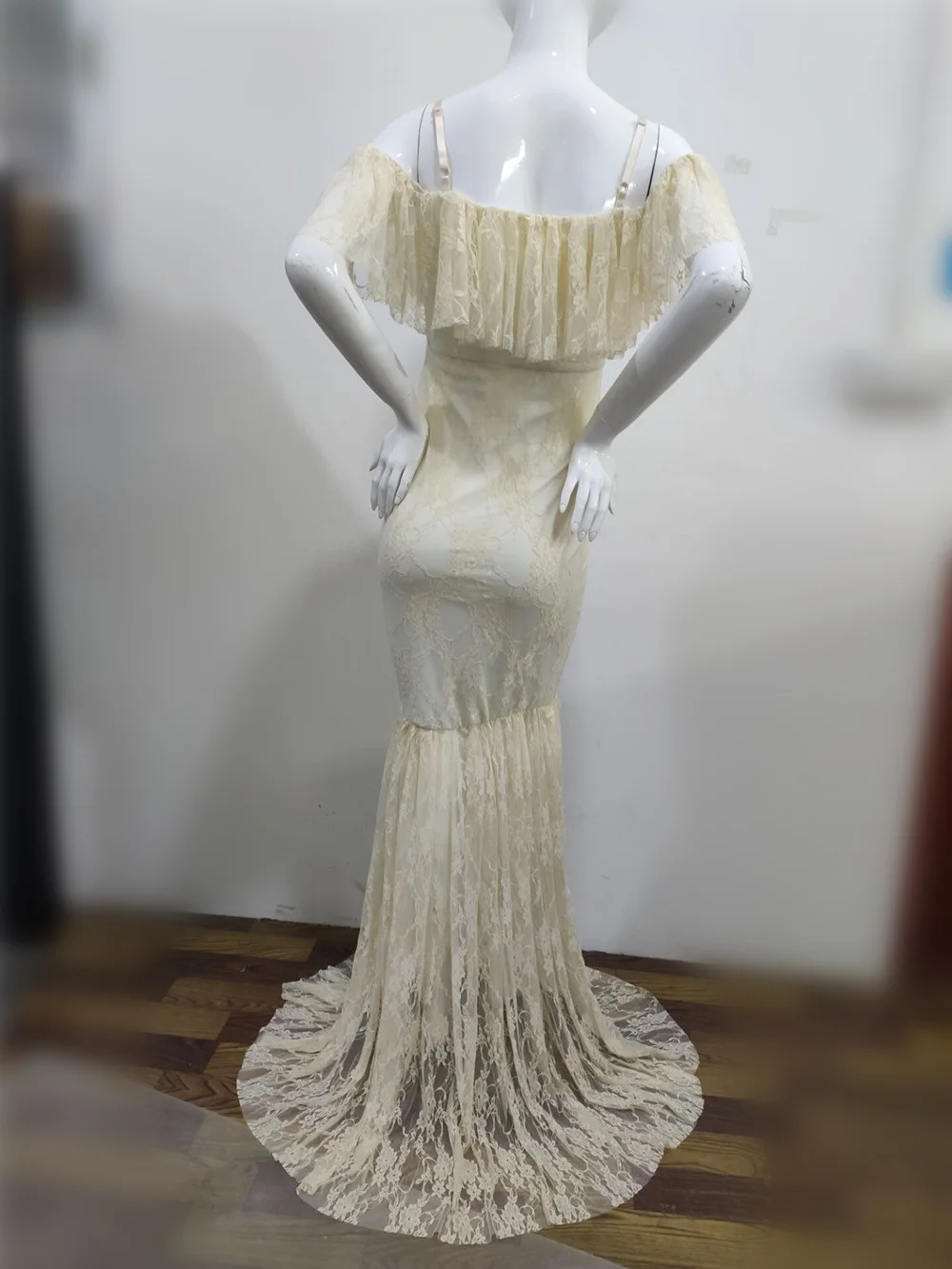 Lace Fancy Women Dress Maternity Photography Props Off Shoulder Pregnancy Dresses Ruffles Maternity Gown Clothes For Photo Shoot (20)