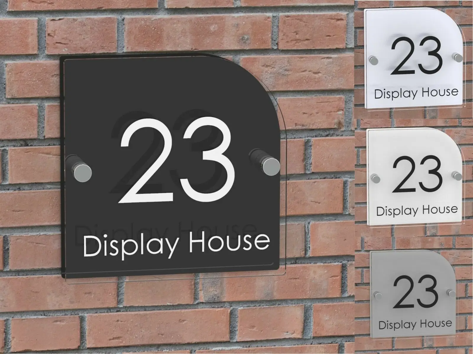 На заказ Displaypro прозрачная акриловая табличка номера дома Perspex дверная вывеска