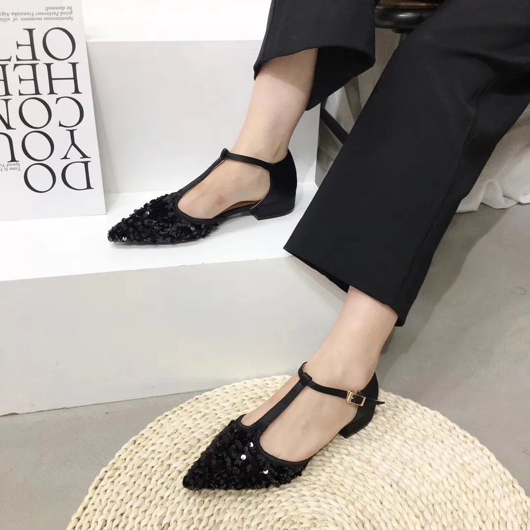 

Popular Brand 2019 New Style Korean-style Style Pointed Flat plus Velvet Shoes Elevator Versatile Autumn And Winter Shopping WOM