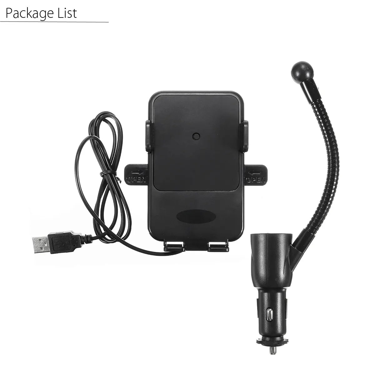 Qi Wireless Car Phone Charger Holder Cigarette Lighter Car Mount for iPhone XS Max X Dual USB Voltage Detector Fast Charging