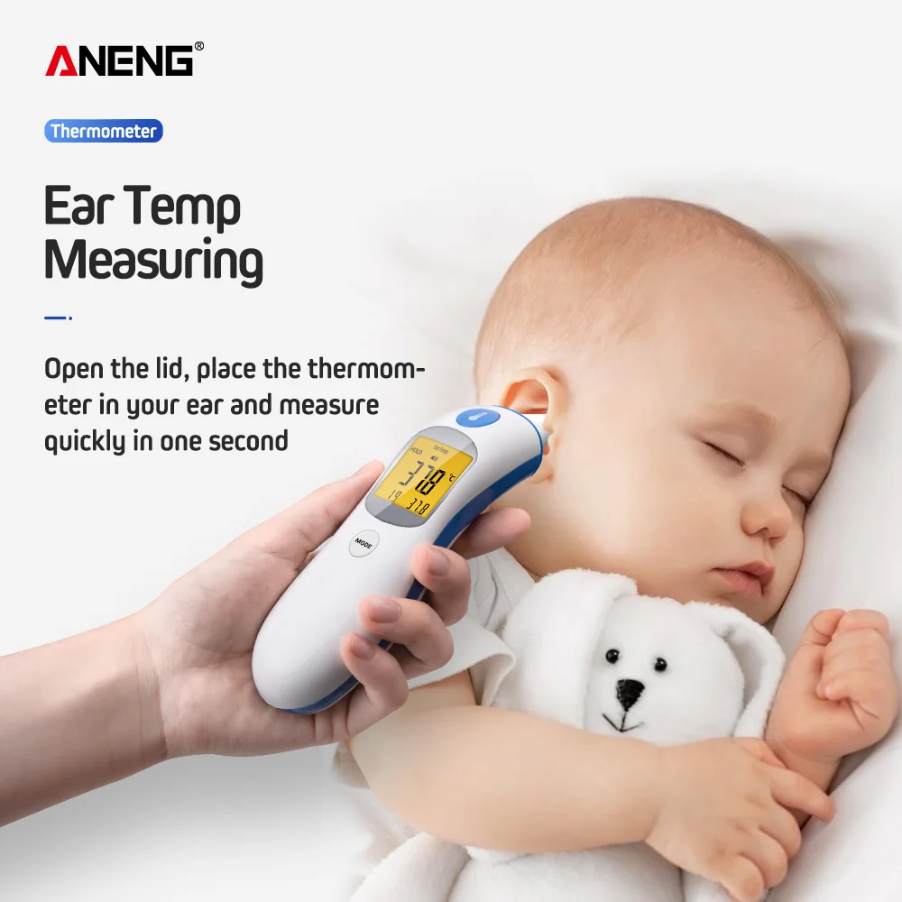 

New LCD Digital IR Infrared Thermometer Data-Held Non-Contact Forehead Ear Body Temperature Meter Adults Kids Baby Thermometer