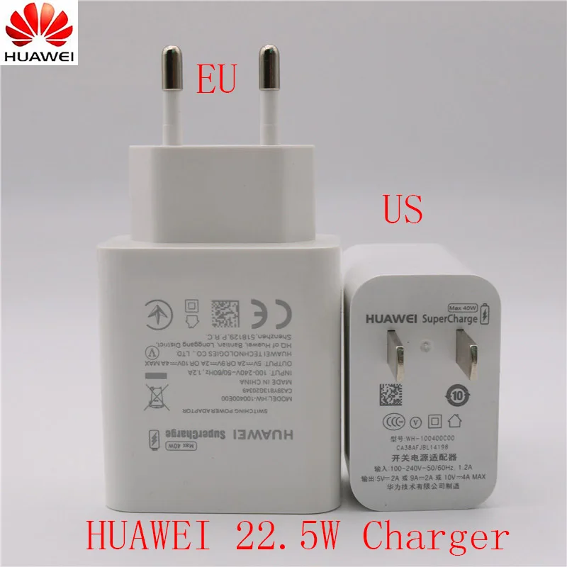 Зарядное устройство huawei 40 Вт,, 10V4A, супер зарядное устройство, США, зарядный адаптер, 5A, USB type-c кабель для nova 5 5t 5 pro mate 30 pro p20 p30 pro