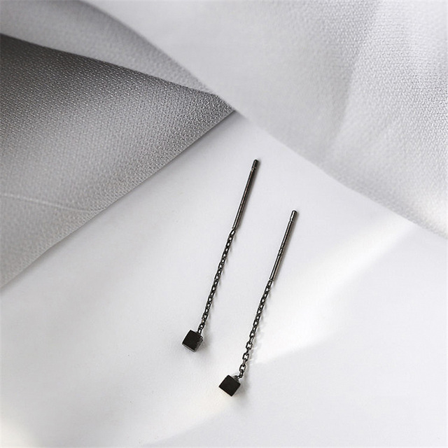 Geometric block Long Tassel Bar Drop Earrings For Women Minimalism Personality Ear Line Dangle jewelry Gift
