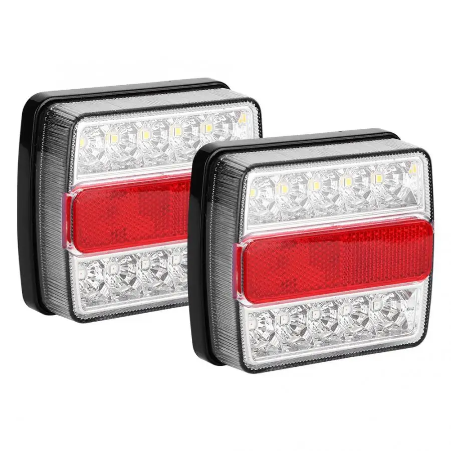 2 шт 12V 16LED двойной Цвета задние фонари для прицепа грузовика белый абажур для лампы с металлическим каркаксом