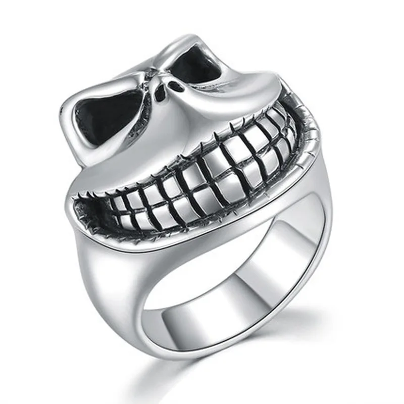 

Fashion Popular Halloween Clown Smiling Face Rings for Motorcycle Party Punk Hip Hop Terror Rings Biker Finger Ring Men Jewelry