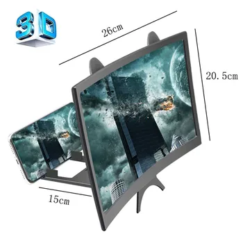 

12" HD Stend Enlarged Screen 3D Screen Magnifier Desktop Holder For Samsung Xiaomi HD Magnifier for Movie Game Phone Amplifier