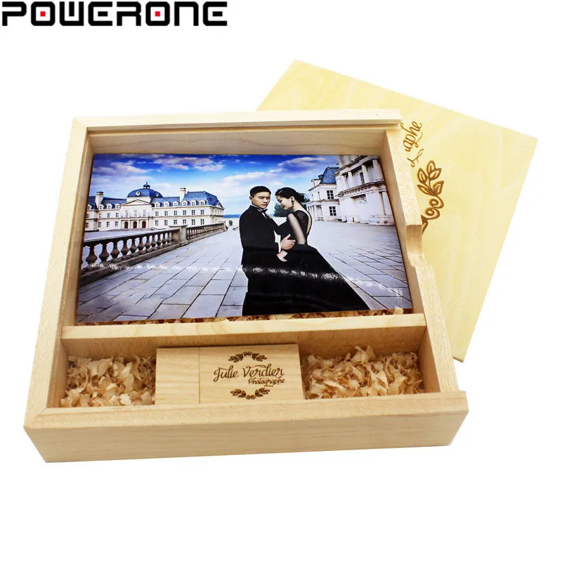 POWERONE usb флеш накопитель 2 0 деревянный фотоальбом 4 ГБ 8 16 32 64 128 бесплатный