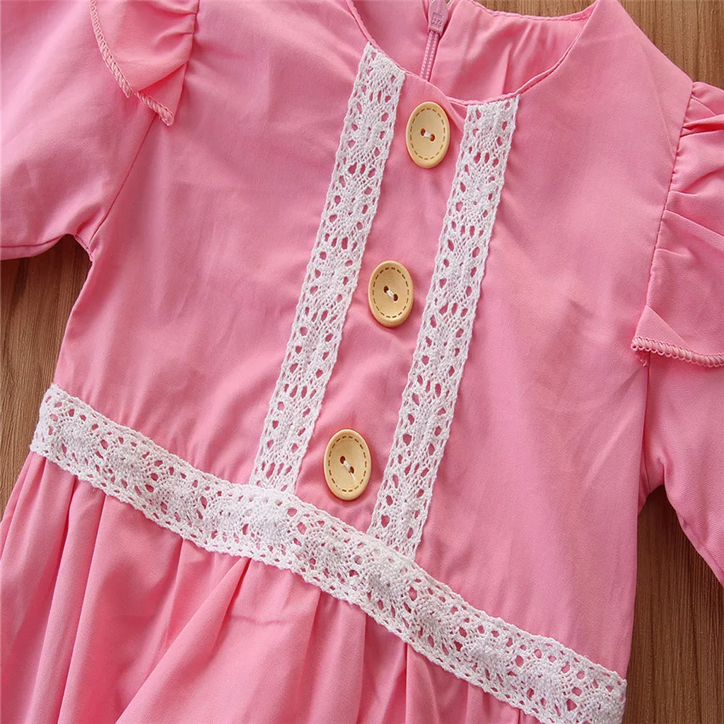 Newborn baby jumpsuit Infant Baby Girls romper Long Sleeve Ruffled Patchwork Lace Romper+Headband 2pcs Outfits Sets clothing
