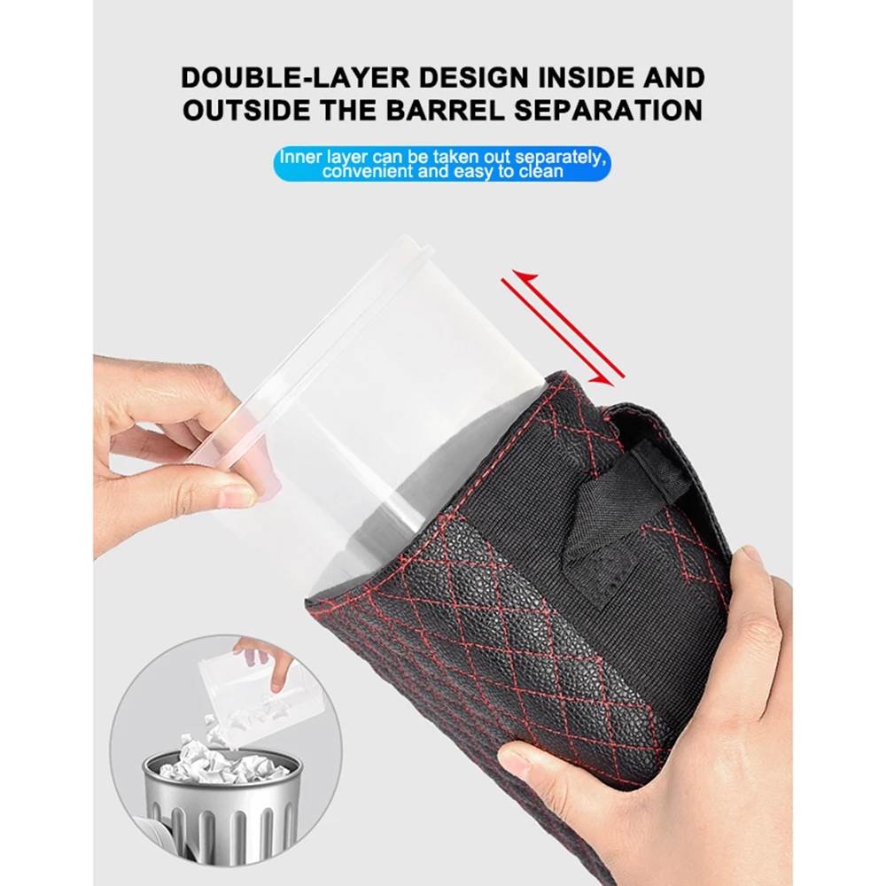 Car Trash Can Hanging Car Storage Box Storage Box Multi-Function Car Garbage Bag Drive Bin Premium Hanging Wastebasket Seat