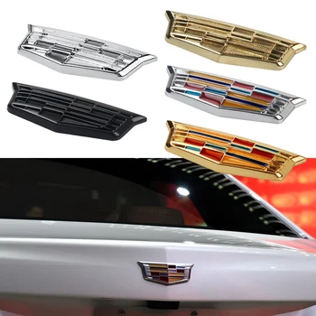 

Car styling 1Pcs 3D metal side fender Emblem Tail trunk Sticker For Cadillac Escalade CTS STS DTS SRX XLR ATX Accessories