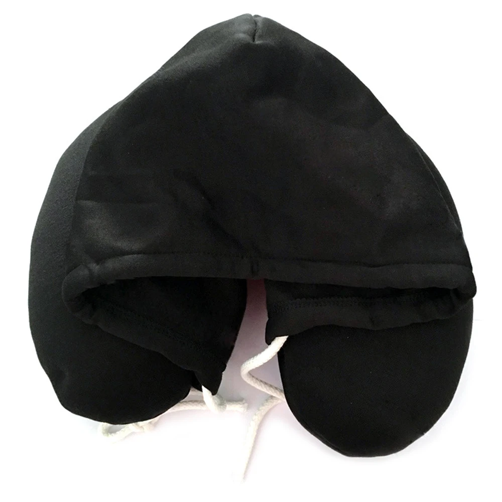 Black Hooded pillow Мягкая u-подушка с капюшоном, подушка для путешествий, подушка для автомобиля, надувные подушки для воздушного полета, подушка для шеи, подушка для подголовника, мягкая подушка для кормления - Цвет: Black Hooded pillow