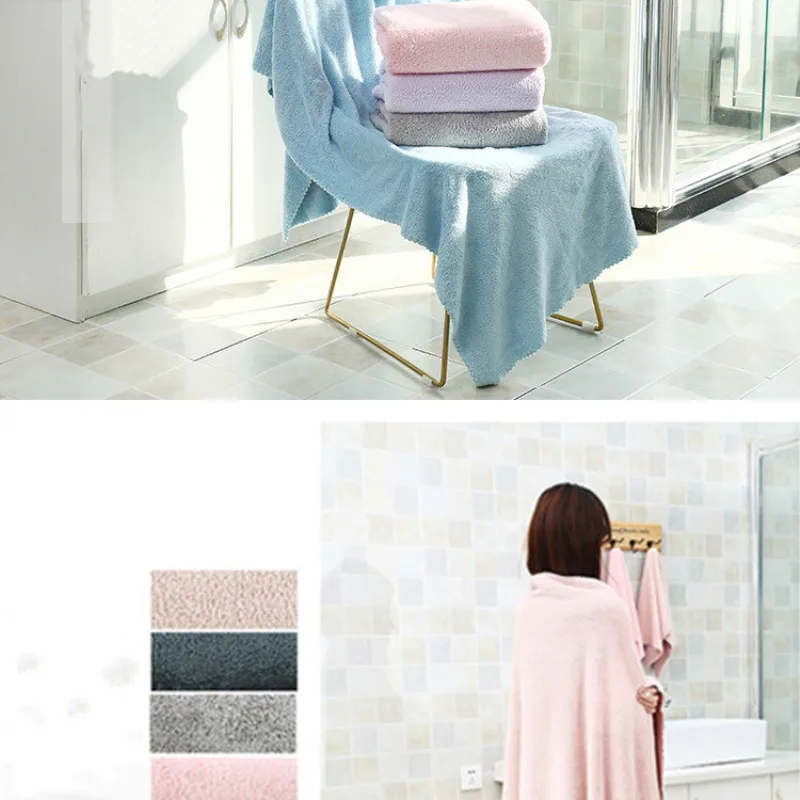 90*180CM Coral Velvet towel super absorbent and quick-drying super large bath towel super soft hotel bath towel Beach Towels 4