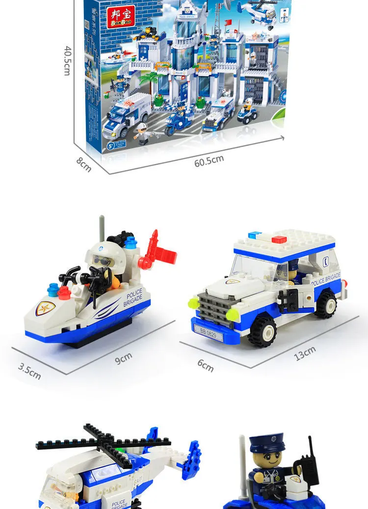 Модель строительных комплектов совместима с городским очень большим полицейским участком 3D блоки обучающая модель строительные игрушки