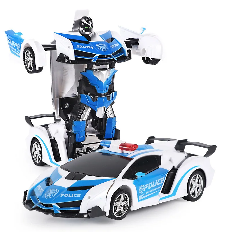 2 в 1 RC Дрифт автомобиль трансформер роботы спортивный автомобиль модель роботы игрушки крутая деформационная машина детская игрушка Рождественский подарок для мальчиков - Цвет: Police Car