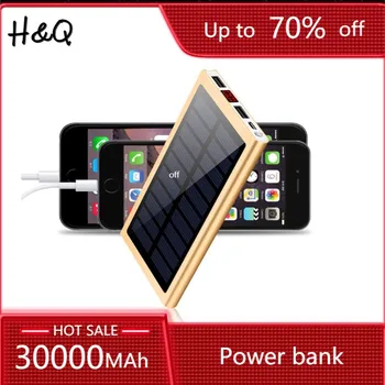 

Solar 30000mah Power Bank External Battery 2 USB LED Powerbank Portable Mobile phone Solar Charger for Xiaomi mi iphone XS 8plus