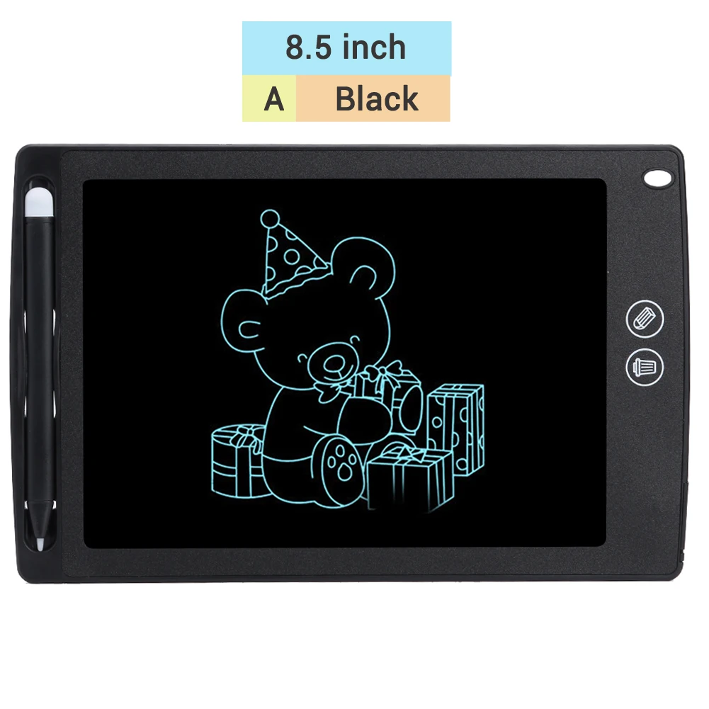 Black A 8,5/10 дюймов ультра-тонкий цветной экран для письма планшет электронный блокнот для письма детский чертежный почерк доска Рождественский подарок детям - Цвет: Black A