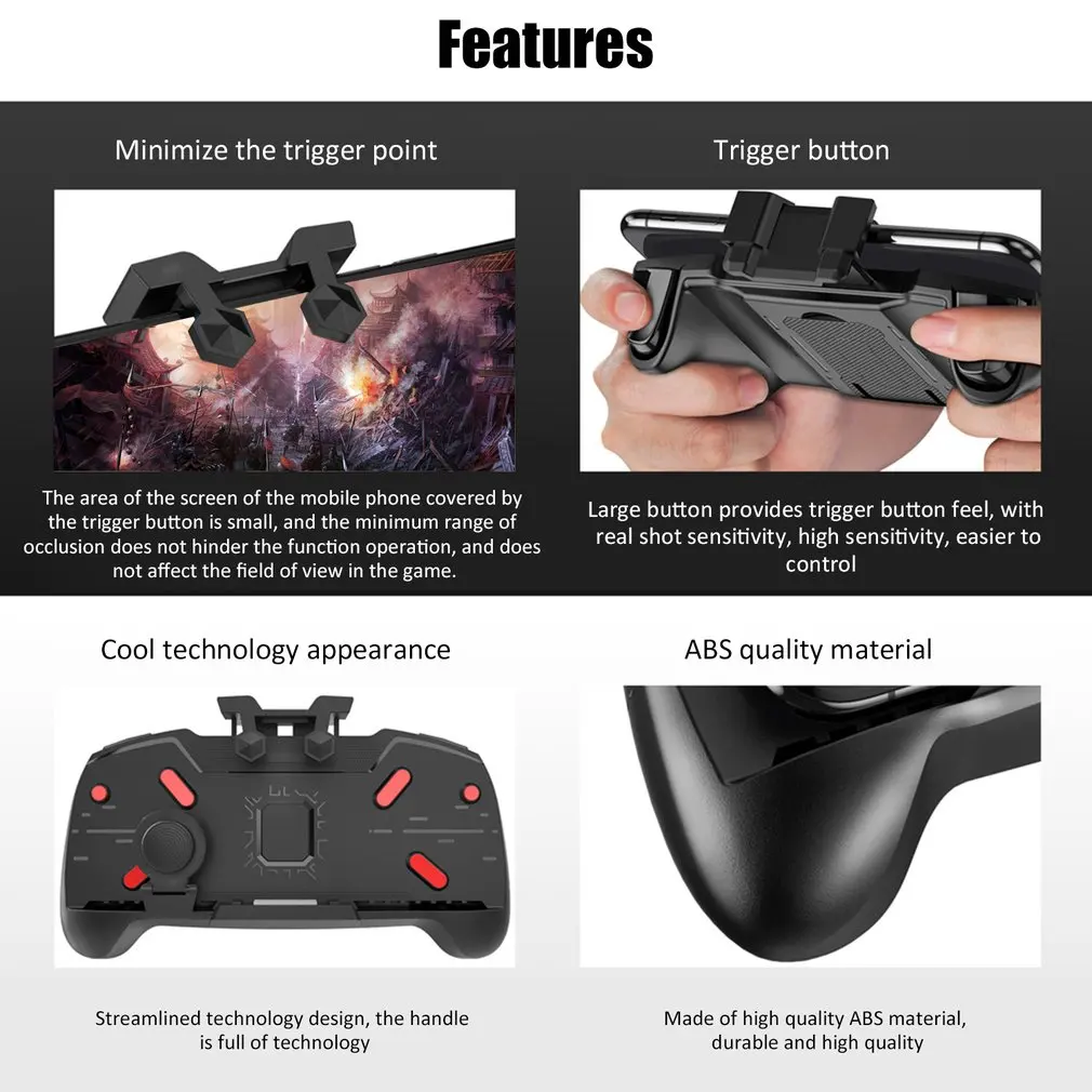  AK21 PUBG Game Controller Gamepad Metal Trigger Shooting Free Fire Gamepad Joystick For IOS Android