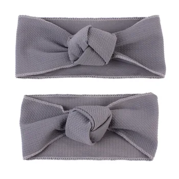 

11 Sets Mom and Daughter Waffle Bows Headband Solid Donuts Round Knot Bows Hairband for women kids Mommy and me headband