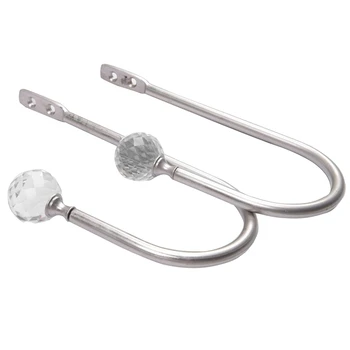

Curtain Drapery Holdback,Tieback Hooks with Crystal Ball, Duty Window Treatment Holdbacks for Home Decor (2Pcs)