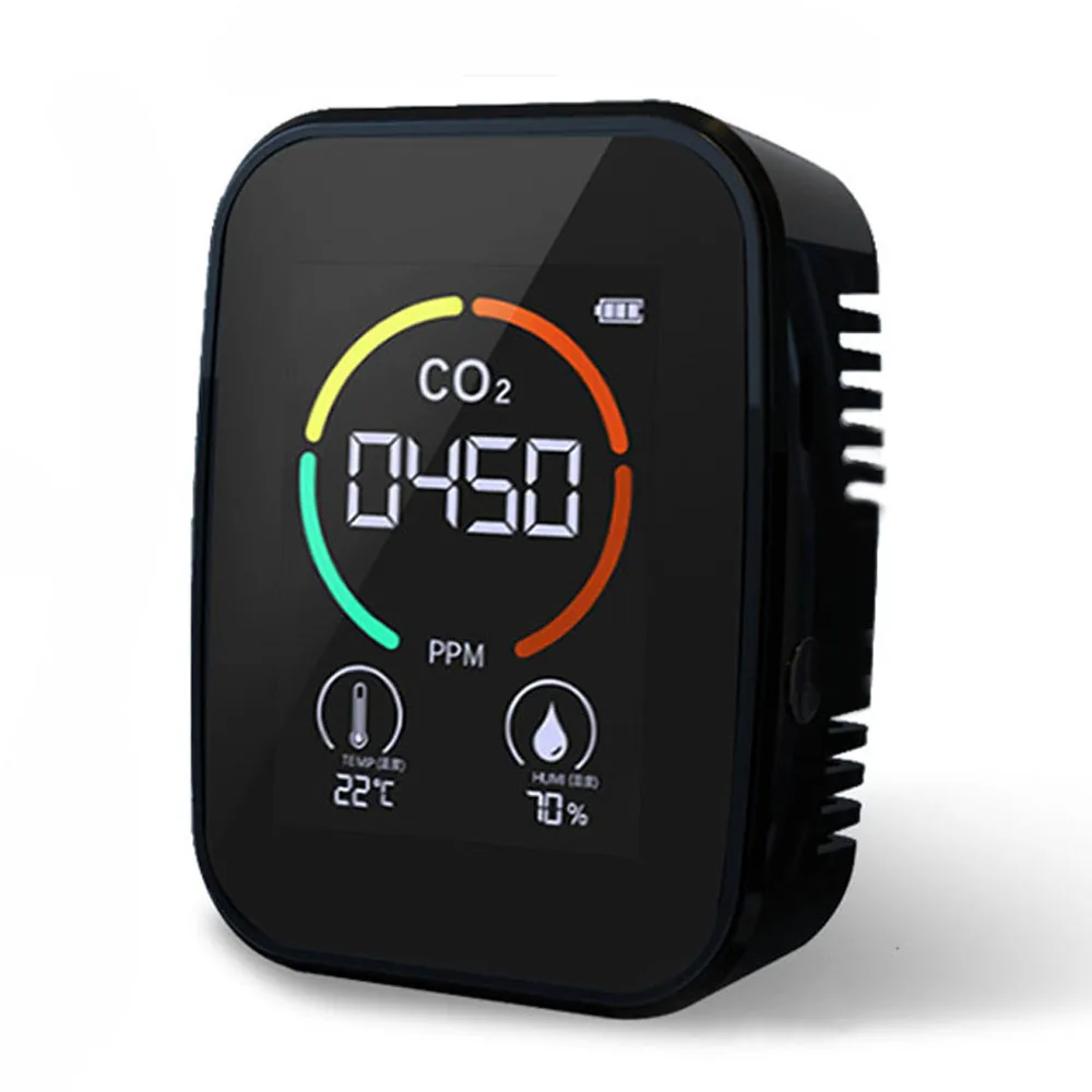5 in1 CO2 Meter Digital Temperature Humidity Sensor Tester Multifunctional Air Quality Monitor Carbon Dioxide TVOC HCHO Detector