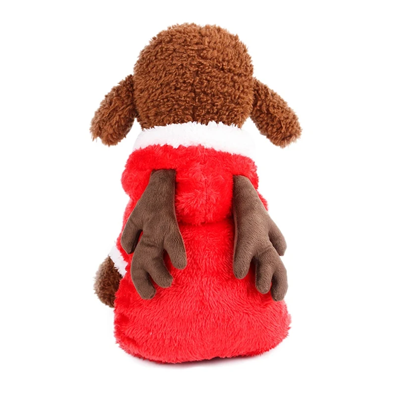 Пальто для собак, комбинезон с оленями, Рождественский костюм Лося, зимняя толстовка с капюшоном для собак, одежда для отдыха, одежда для щенков, одежда для чихуахуа