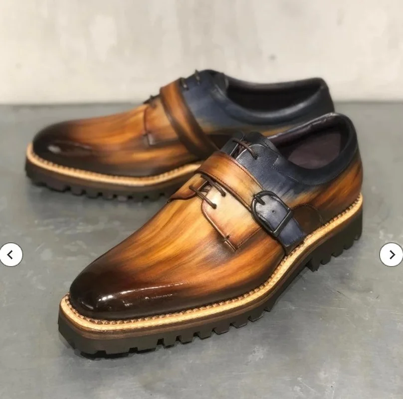 Zapatos de moda de cuero PU para hombre, zapatos de vestir con flecos de tacón bajo, botines de primavera clásicos, informales, YK200