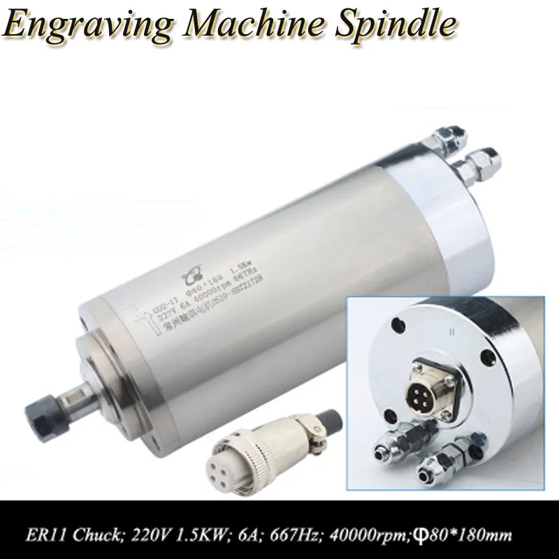 

Engraving Machine Spindle 1.5KW 80 Diameter Water Cooled Motor 24000 Turn High Speed Engraving Machine Accessories