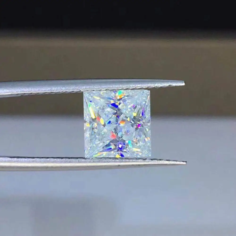 Магазин поэзии еврея квадратный Муассанит принцессы 1 00ct D VVS barestone кольцо с