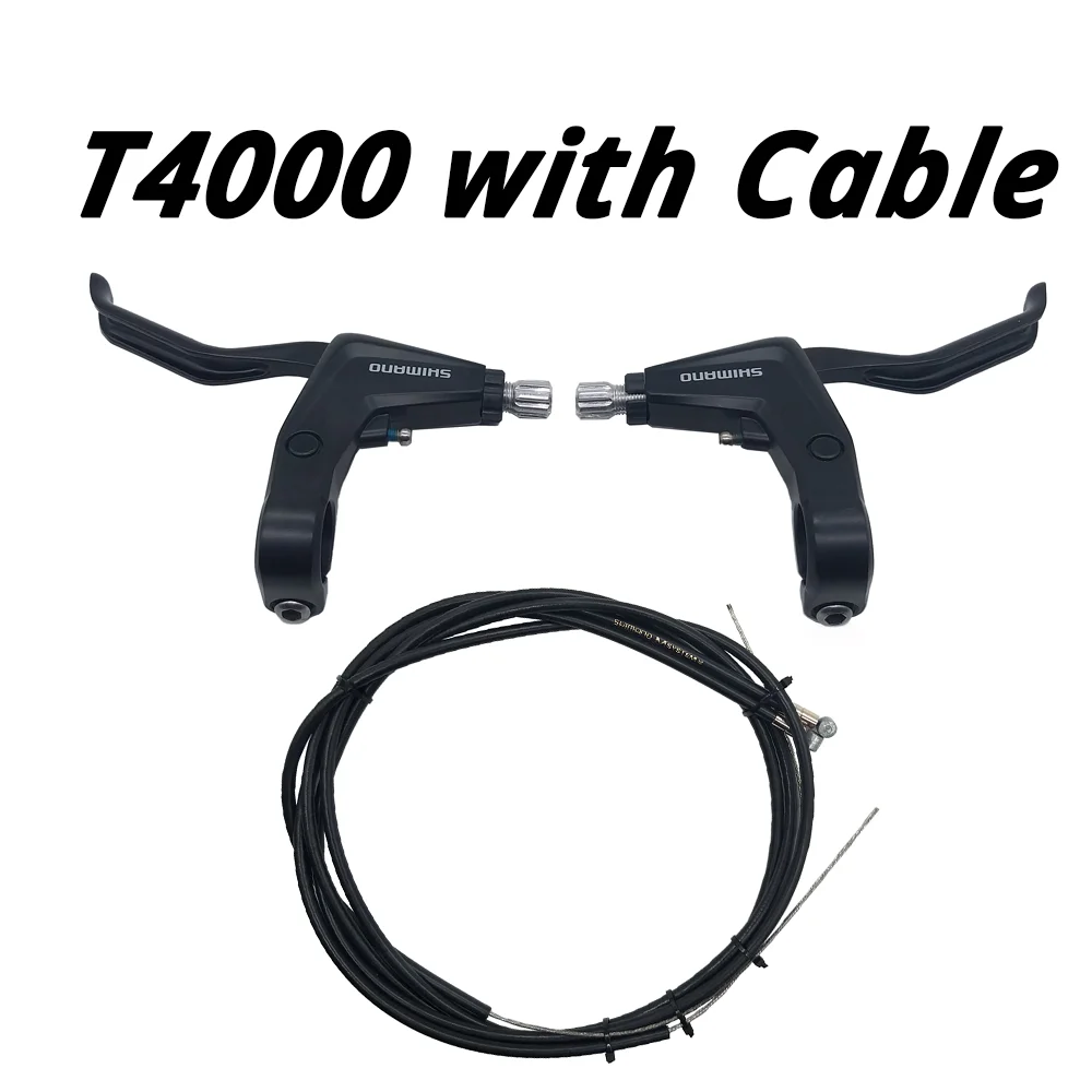 BL-T4000 with Cable Shimano BL T4000 рычаг тормоза велосипеда с кабелем MTB дорожный велосипед BL-T4000 BrakeLever набор черный 22,2 мм v-тормоз левый и правый - Цвет: BL-T4000 with Cable