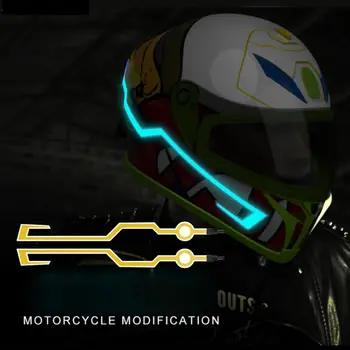 

Motorcycle Helmet LED Light Waterproof Durable Motorcycle Night Riding Signal Bar Flashing Stripe LED Light Helmet Kit Accessory