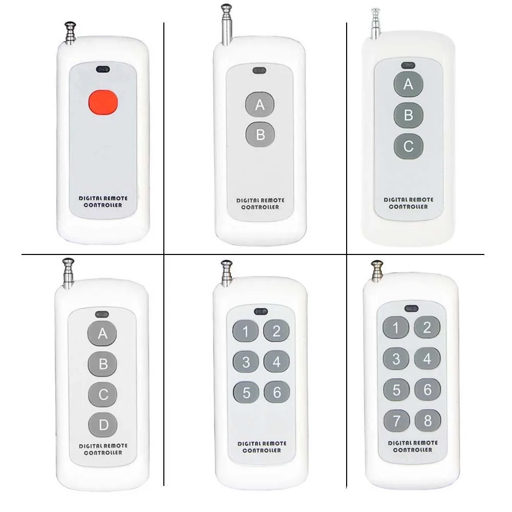 Transmisor de Control remoto inalámbrico 2CH de alta potencia, distancia de largo alcance de 1000m, 2 canales, RF, 433 MHz, llavero portátil