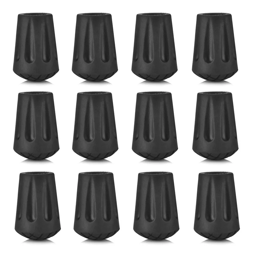 Trekking Pole Tip Protectors 12Pcs Anti-slip Nordic Walking Pole Tip Rubber Cover