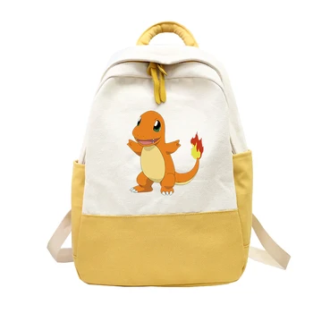 

New Cartoon Pikachu Backpack Bag Zipper Messenger School Students Book Daypack Capacity Boy Travel Computer Bag